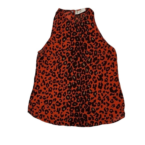 A.L.C. Silk Red Leopard Tank Tapered Set Sz Large maximalist chic boho eclectic - Picture 2 of 10